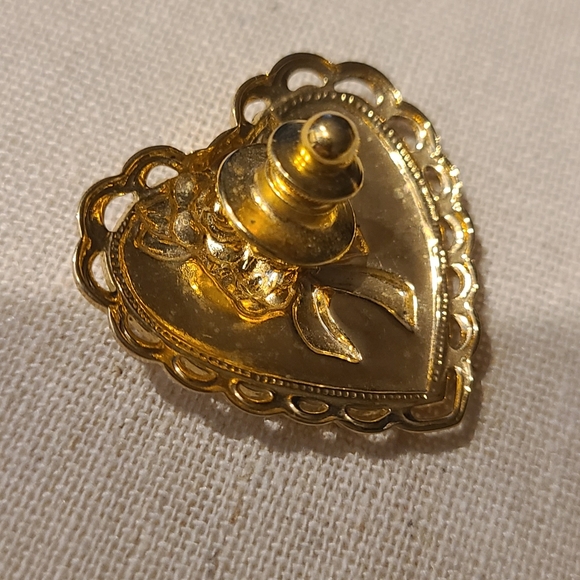 EUC Vintage GoldtoneHeart Brooch - Picture 3 of 5